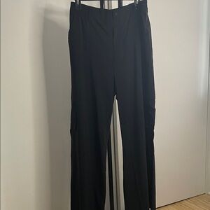 Aerie Offline Black Wide Leg Pants Sz L